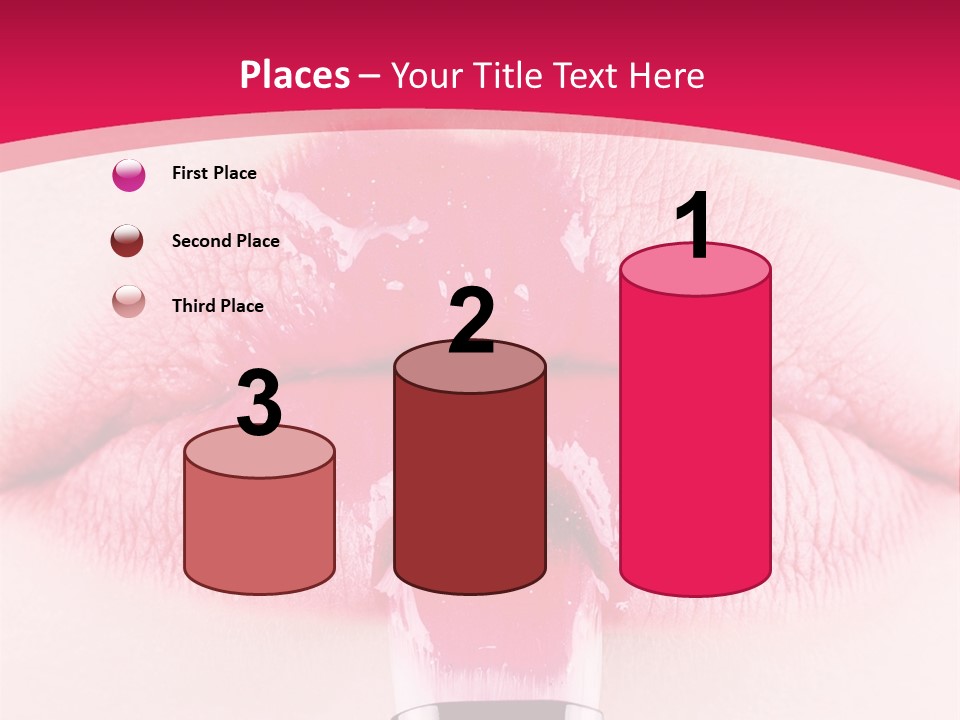 Closeup Lip Gloss Lips PowerPoint Template