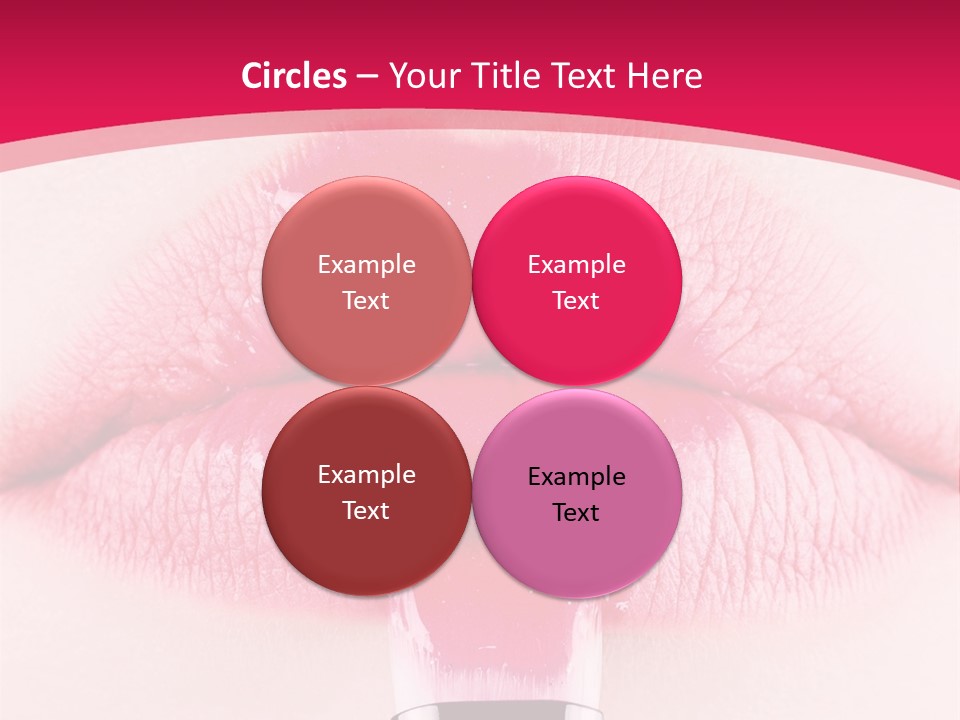 Closeup Lip Gloss Lips PowerPoint Template