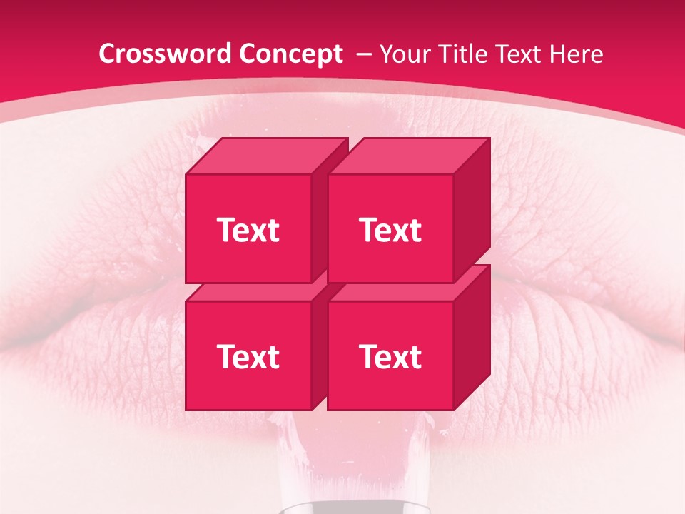 Closeup Lip Gloss Lips PowerPoint Template