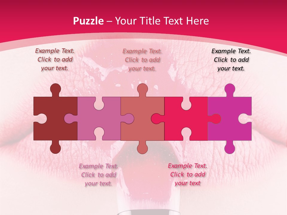 Closeup Lip Gloss Lips PowerPoint Template