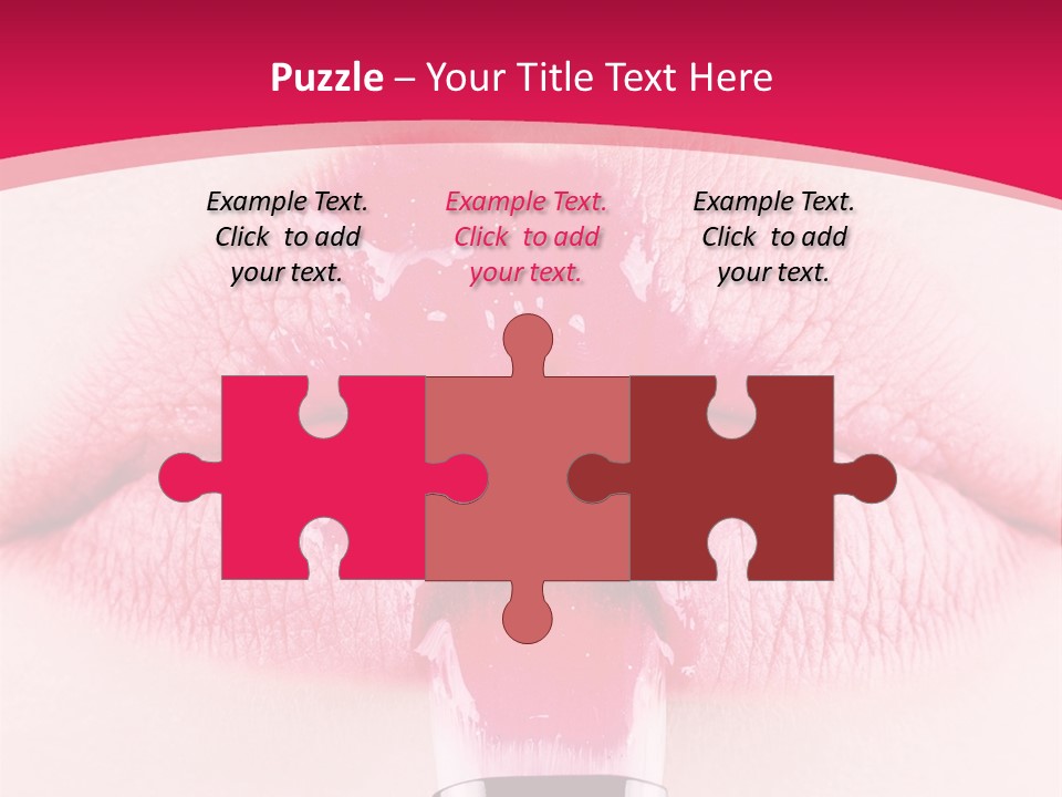 Closeup Lip Gloss Lips PowerPoint Template