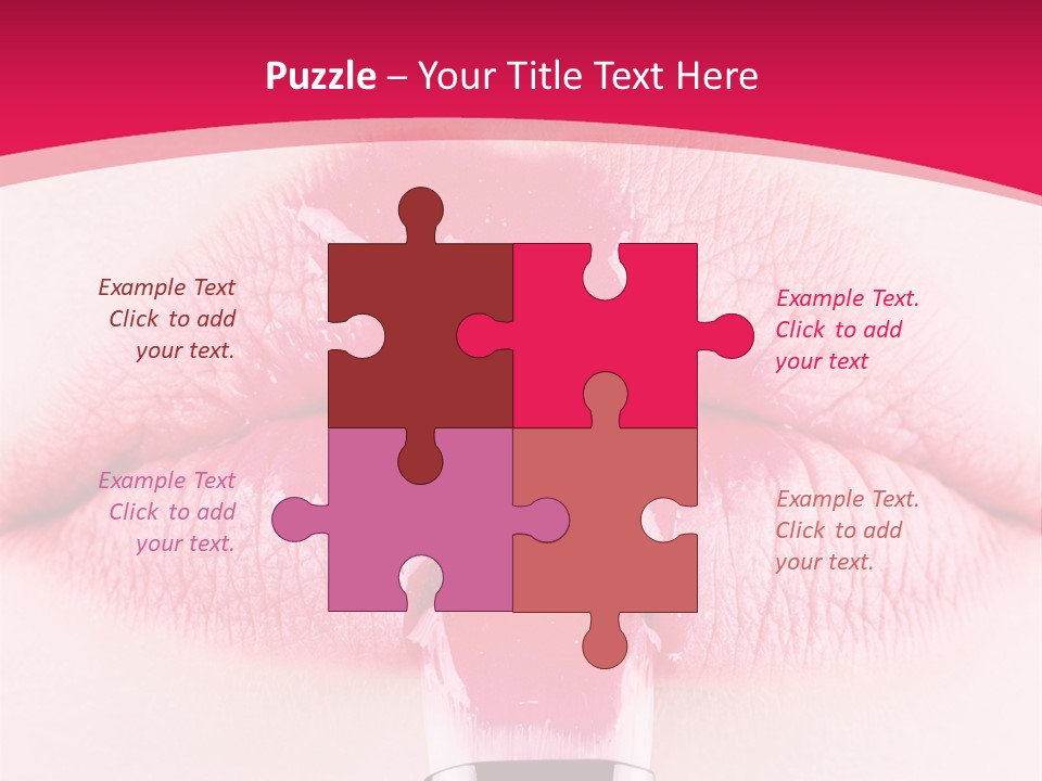 Closeup Lip Gloss Lips PowerPoint Template