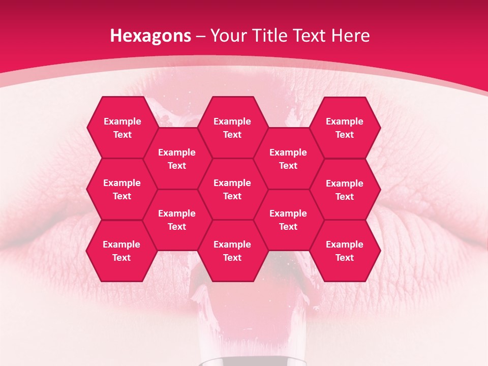 Closeup Lip Gloss Lips PowerPoint Template