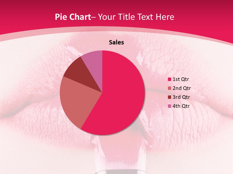 Closeup Lip Gloss Lips PowerPoint Template