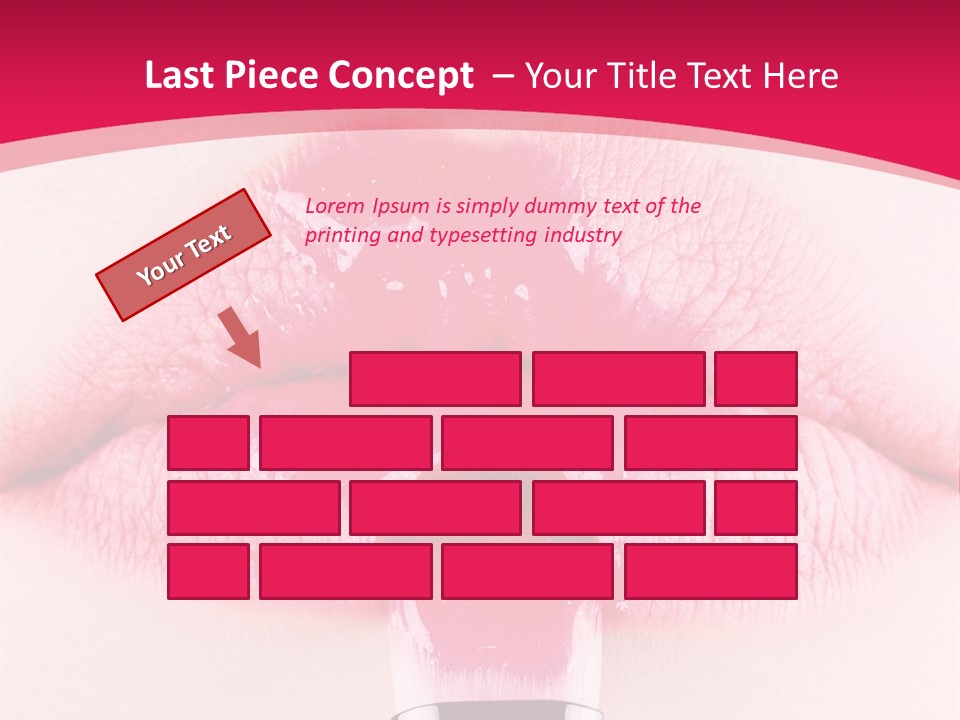 Closeup Lip Gloss Lips PowerPoint Template