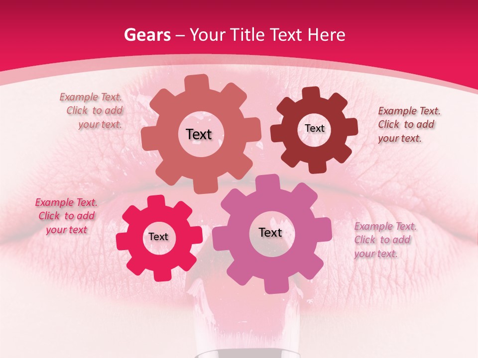 Closeup Lip Gloss Lips PowerPoint Template