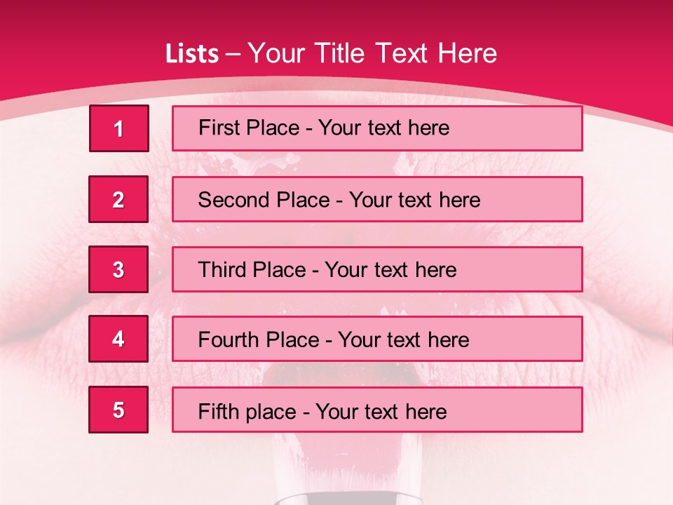 Closeup Lip Gloss Lips PowerPoint Template