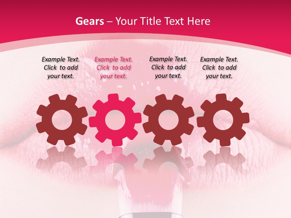 Closeup Lip Gloss Lips PowerPoint Template