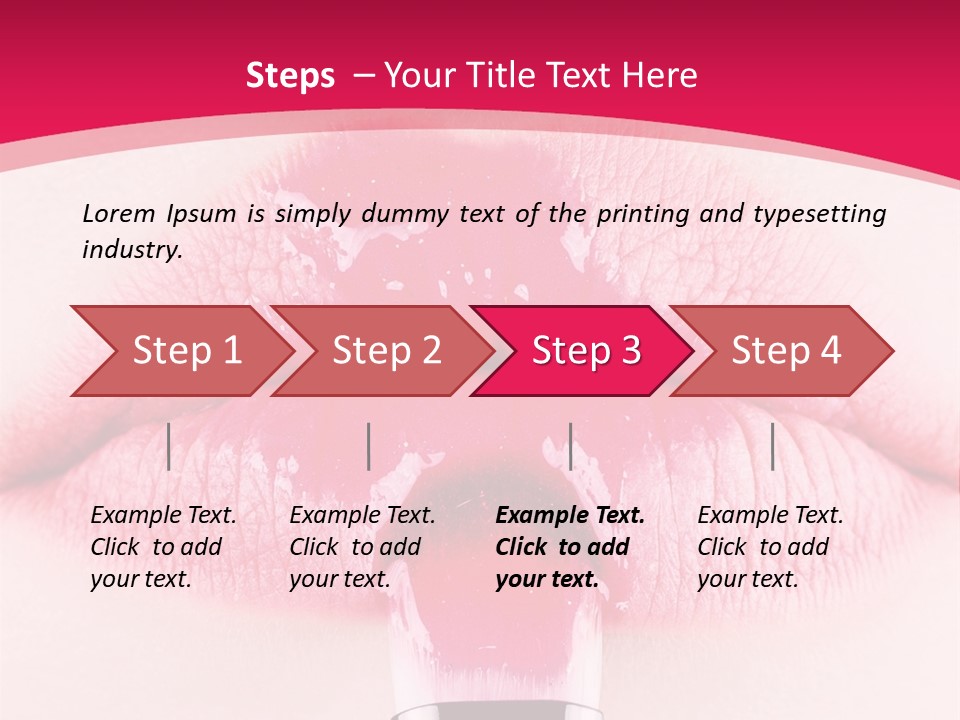 Closeup Lip Gloss Lips PowerPoint Template