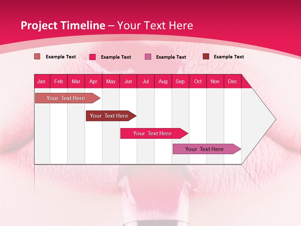 Closeup Lip Gloss Lips PowerPoint Template