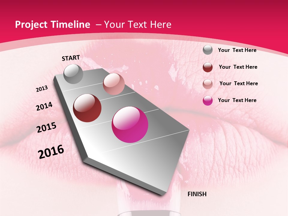 Closeup Lip Gloss Lips PowerPoint Template