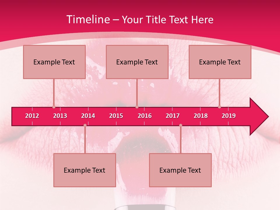 Closeup Lip Gloss Lips PowerPoint Template