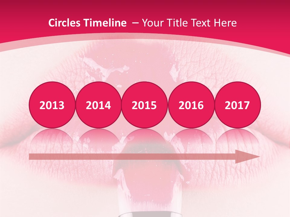 Closeup Lip Gloss Lips PowerPoint Template