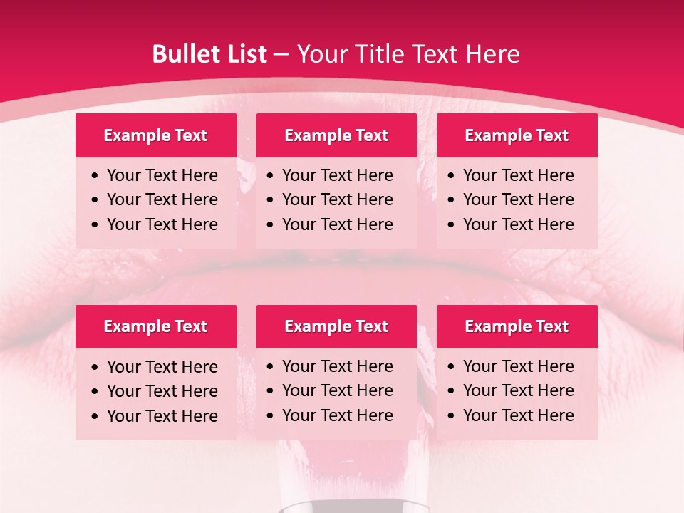 Closeup Lip Gloss Lips PowerPoint Template