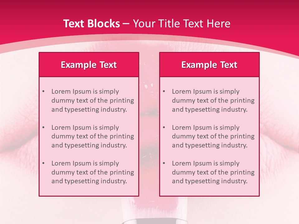 Closeup Lip Gloss Lips PowerPoint Template