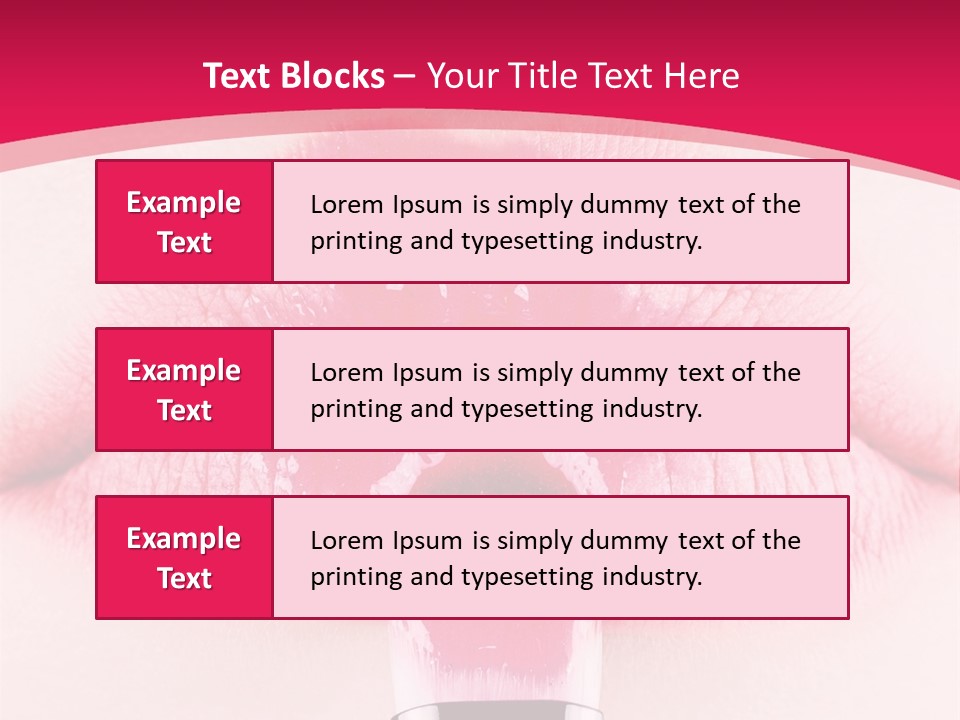 Closeup Lip Gloss Lips PowerPoint Template