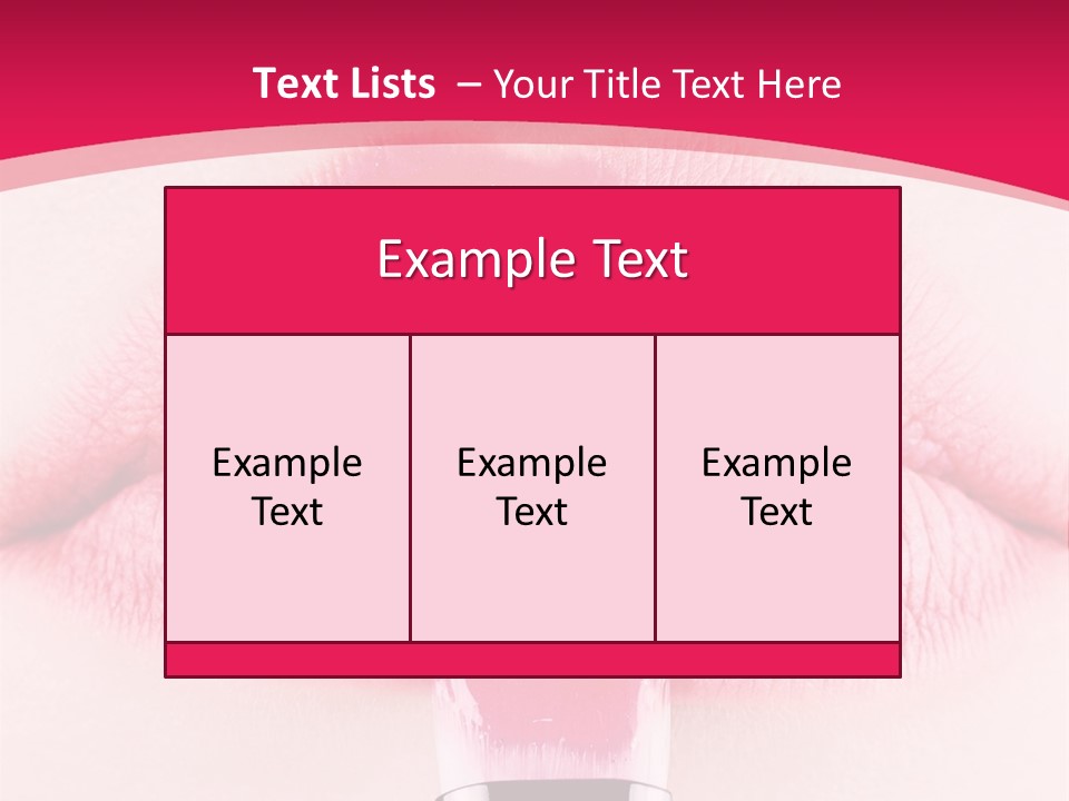 Closeup Lip Gloss Lips PowerPoint Template