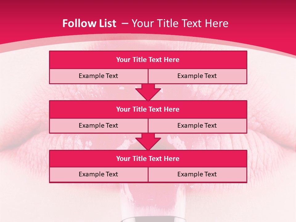 Closeup Lip Gloss Lips PowerPoint Template