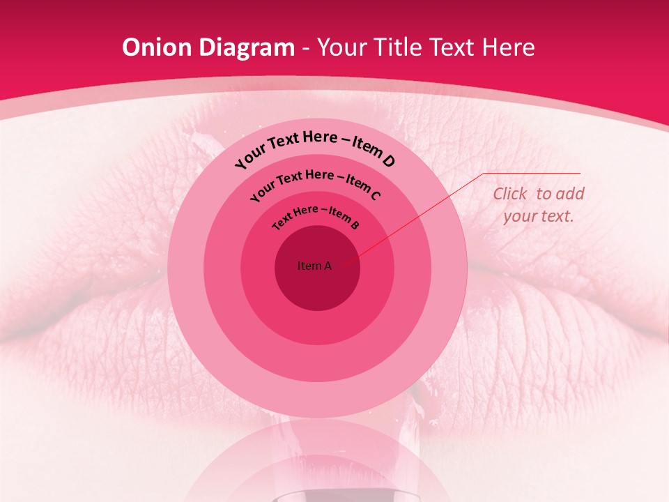 Closeup Lip Gloss Lips PowerPoint Template