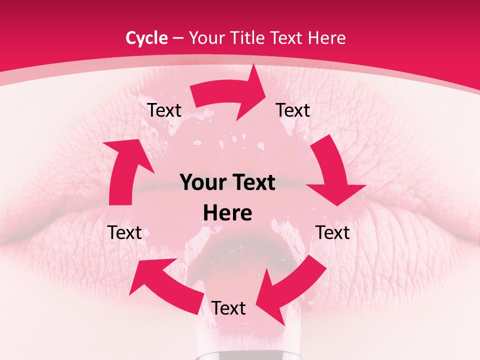 Closeup Lip Gloss Lips PowerPoint Template