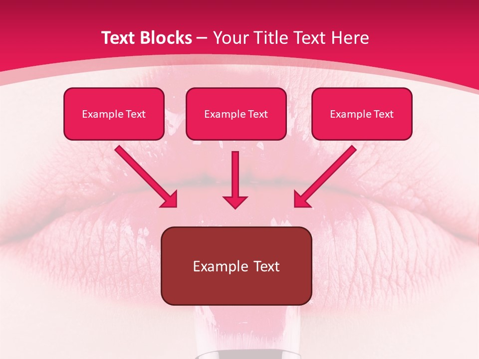 Closeup Lip Gloss Lips PowerPoint Template