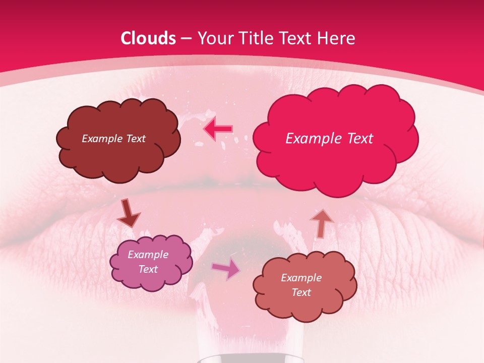 Closeup Lip Gloss Lips PowerPoint Template