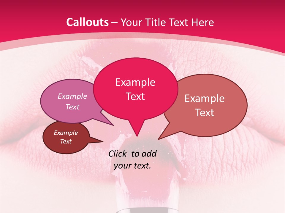 Closeup Lip Gloss Lips PowerPoint Template