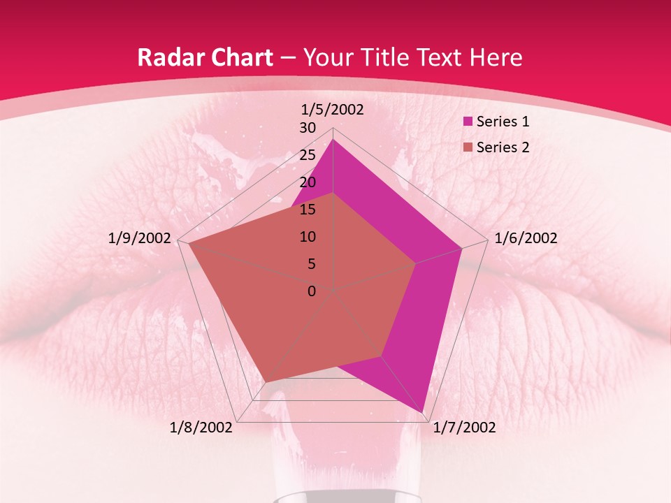 Closeup Lip Gloss Lips PowerPoint Template