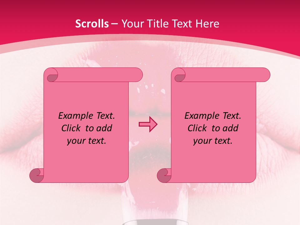 Closeup Lip Gloss Lips PowerPoint Template