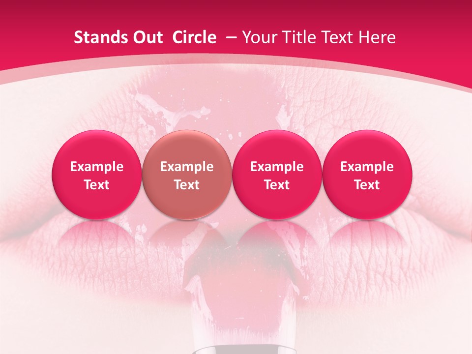 Closeup Lip Gloss Lips PowerPoint Template