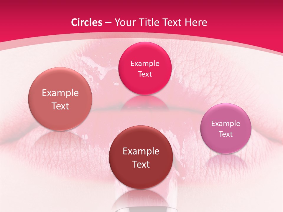 Closeup Lip Gloss Lips PowerPoint Template