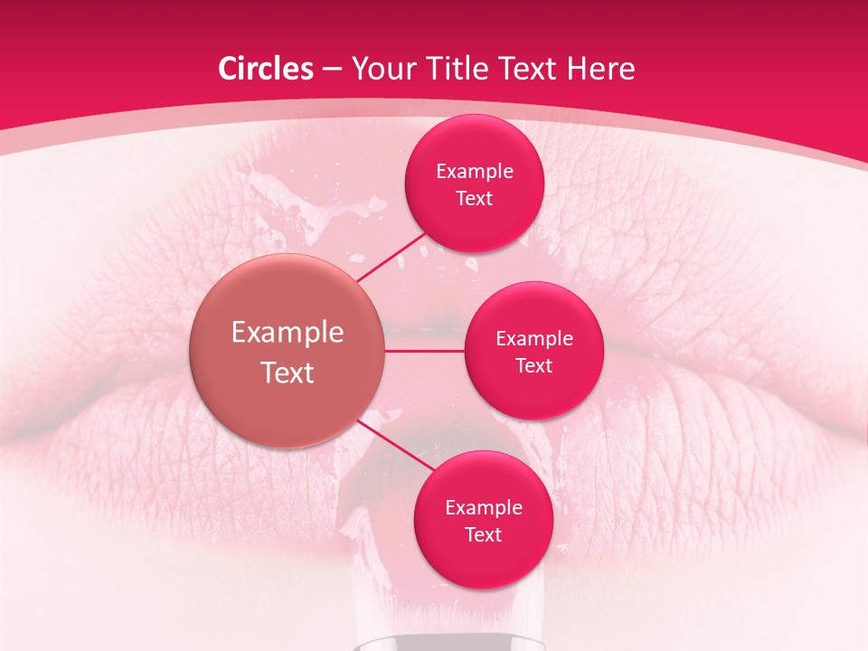 Closeup Lip Gloss Lips PowerPoint Template