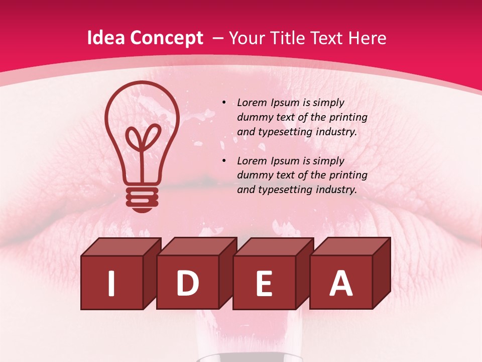 Closeup Lip Gloss Lips PowerPoint Template