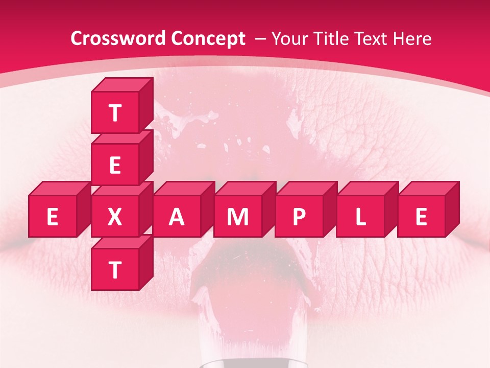 Closeup Lip Gloss Lips PowerPoint Template