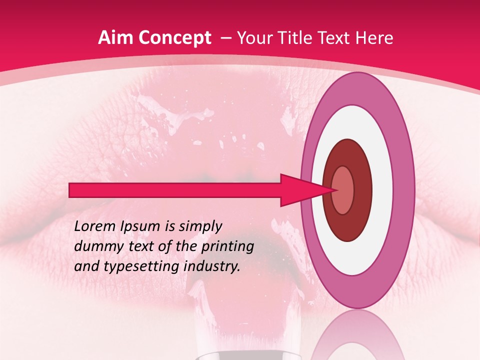 Closeup Lip Gloss Lips PowerPoint Template
