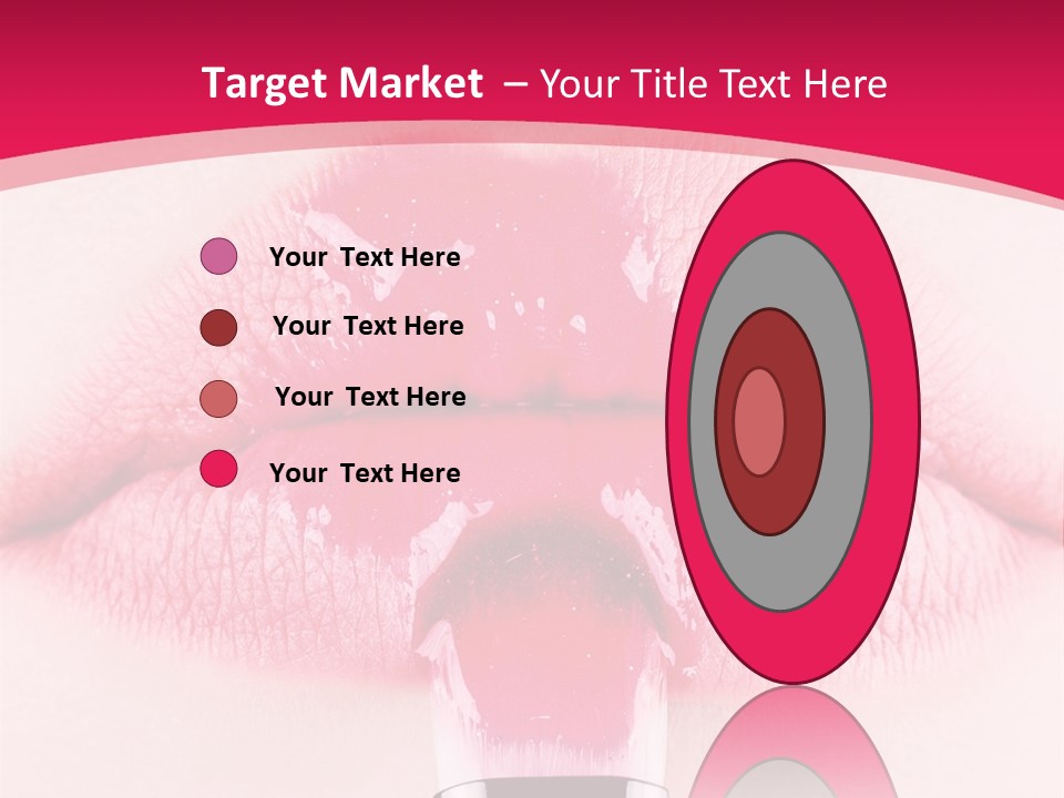 Closeup Lip Gloss Lips PowerPoint Template