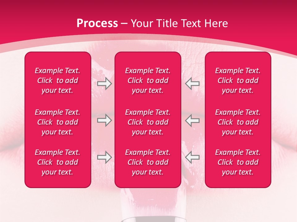 Closeup Lip Gloss Lips PowerPoint Template