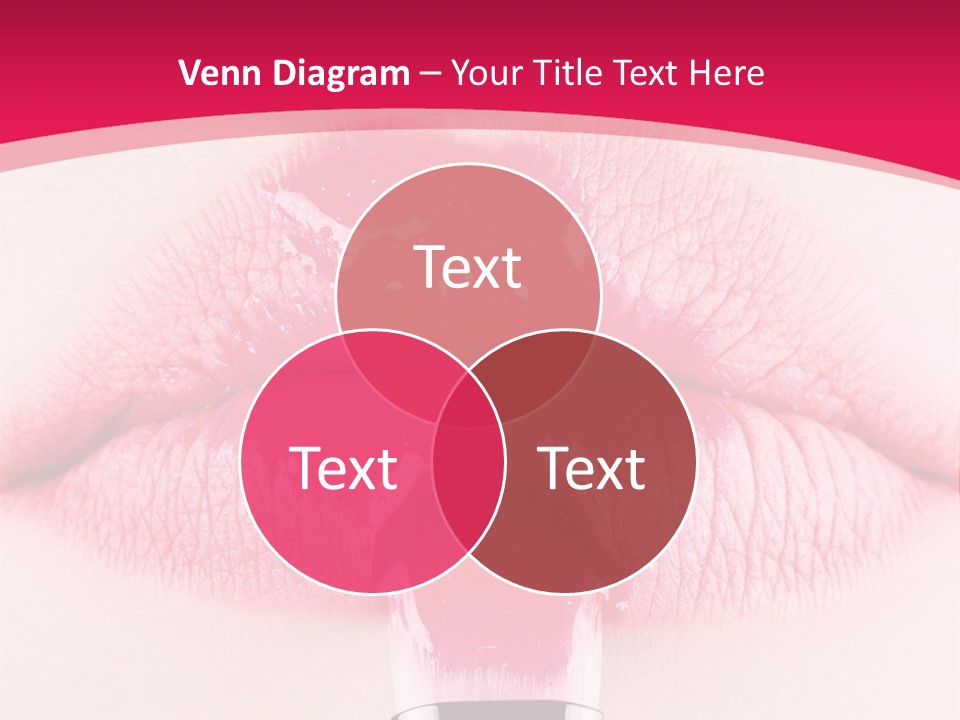 Closeup Lip Gloss Lips PowerPoint Template