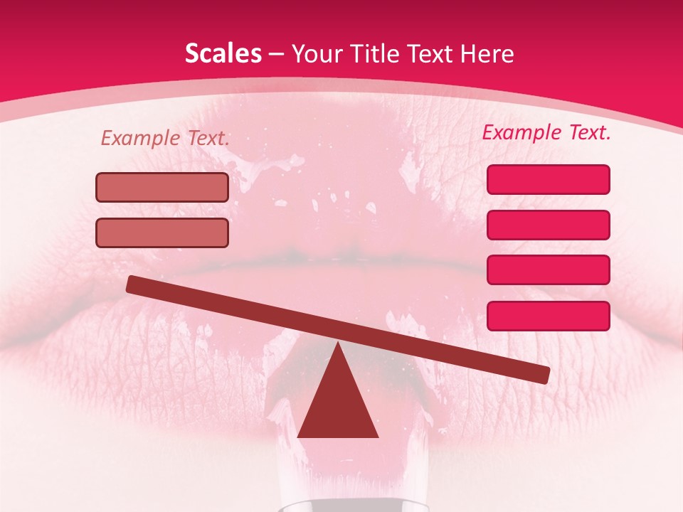 Closeup Lip Gloss Lips PowerPoint Template