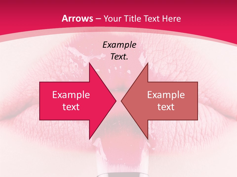 Closeup Lip Gloss Lips PowerPoint Template