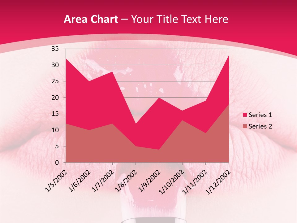 Closeup Lip Gloss Lips PowerPoint Template