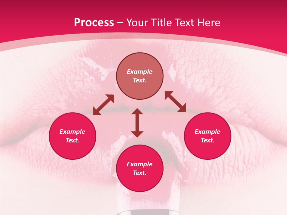 Closeup Lip Gloss Lips PowerPoint Template