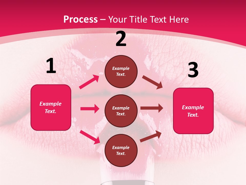 Closeup Lip Gloss Lips PowerPoint Template