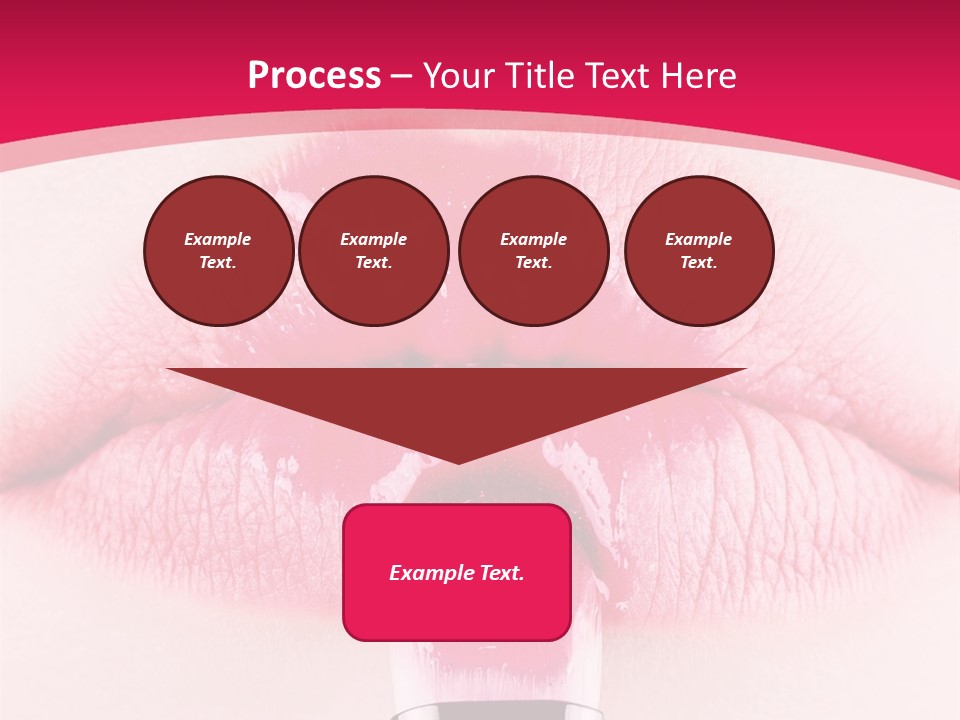Closeup Lip Gloss Lips PowerPoint Template