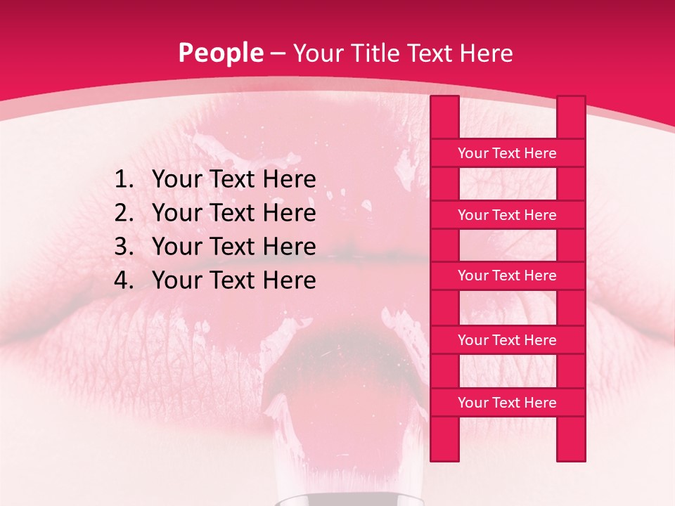 Closeup Lip Gloss Lips PowerPoint Template