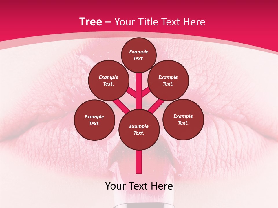 Closeup Lip Gloss Lips PowerPoint Template