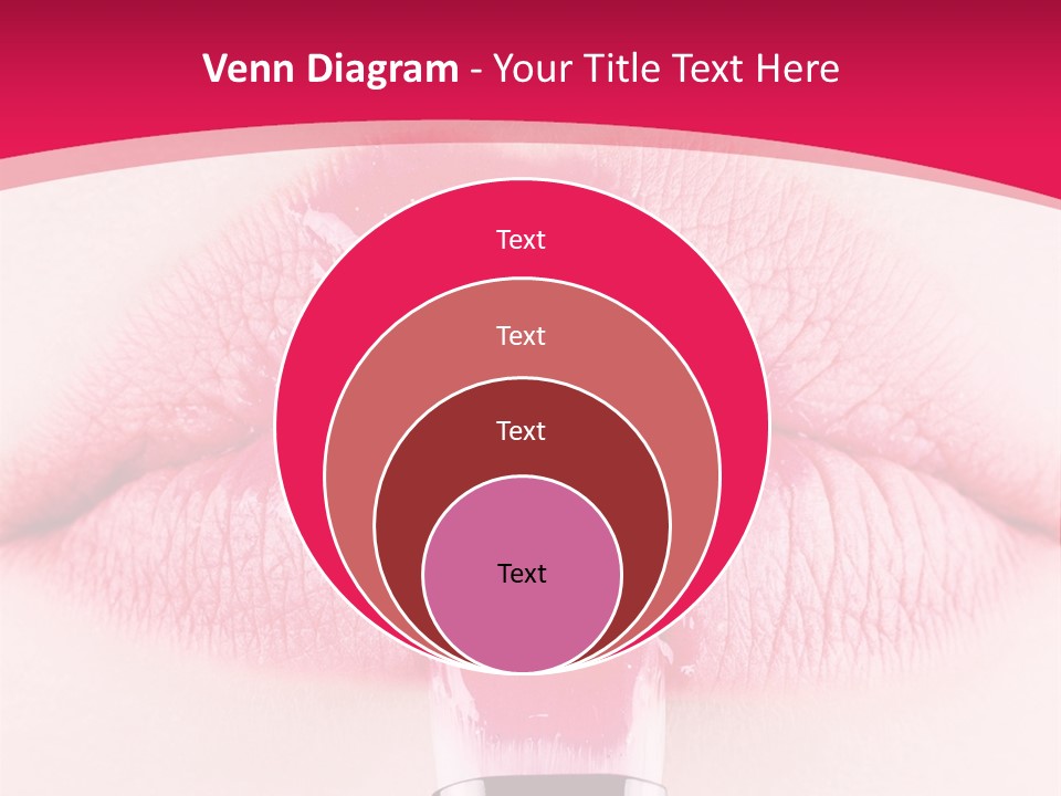 Closeup Lip Gloss Lips PowerPoint Template