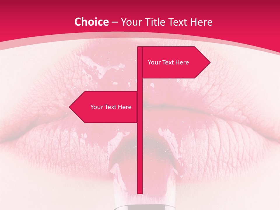 Closeup Lip Gloss Lips PowerPoint Template