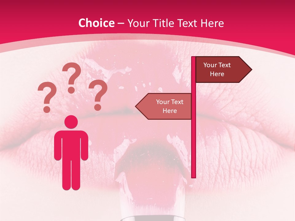 Closeup Lip Gloss Lips PowerPoint Template