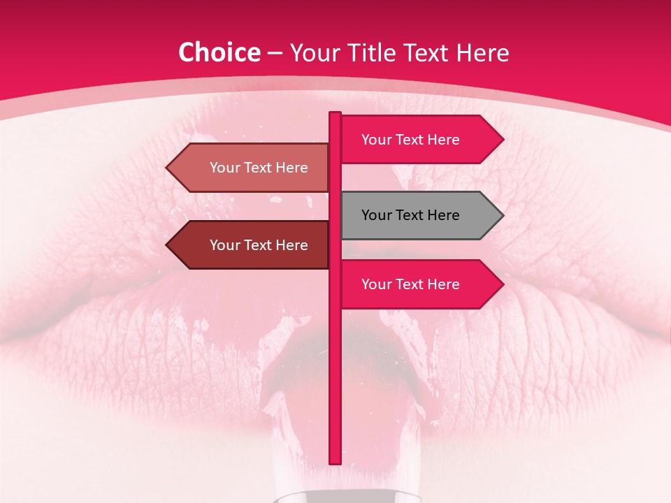 Closeup Lip Gloss Lips PowerPoint Template